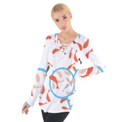 Illustrain Goldfish Fish Swim Pool Women s Tie Up Tee by Mariart