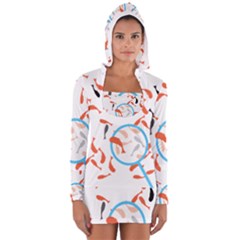 Illustrain Goldfish Fish Swim Pool Women s Long Sleeve Hooded T-shirt by Mariart