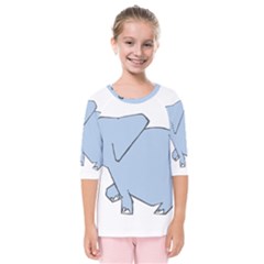 Illustrain Elephant Animals Kids  Quarter Sleeve Raglan Tee