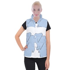 Illustrain Elephant Animals Women s Button Up Puffer Vest by Mariart