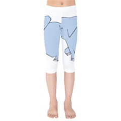 Illustrain Elephant Animals Kids  Capri Leggings 