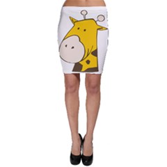 Illustrain Giraffe Face Animals Bodycon Skirt