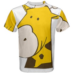 Illustrain Giraffe Face Animals Men s Cotton Tee by Mariart