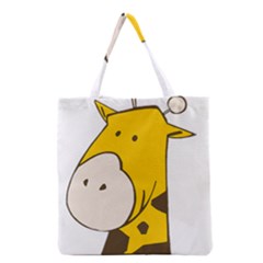 Illustrain Giraffe Face Animals Grocery Tote Bag by Mariart