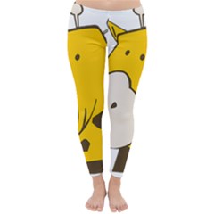 Illustrain Giraffe Face Animals Classic Winter Leggings by Mariart