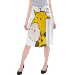 Illustrain Giraffe Face Animals Midi Beach Skirt by Mariart