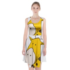 Illustrain Giraffe Face Animals Racerback Midi Dress by Mariart