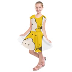 Illustrain Giraffe Face Animals Kids  Short Sleeve Dress