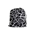 Koru Vector Background Black Drawstring Pouches (Medium)  View1