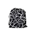 Koru Vector Background Black Drawstring Pouches (Medium)  View2