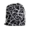 Koru Vector Background Black Drawstring Pouches (XXL) View1