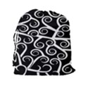 Koru Vector Background Black Drawstring Pouches (XXL) View2