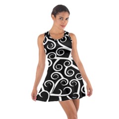 Koru Vector Background Black Cotton Racerback Dress