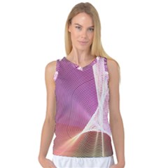 Light Means Net Pink Rainbow Waves Wave Chevron Women s Basketball Tank Top