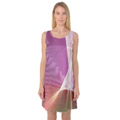 Light Means Net Pink Rainbow Waves Wave Chevron Sleeveless Satin Nightdress