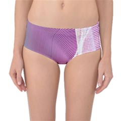 Light Means Net Pink Rainbow Waves Wave Chevron Mid-waist Bikini Bottoms by Mariart