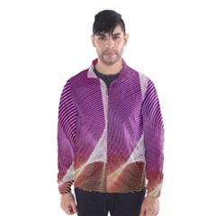 Light Means Net Pink Rainbow Waves Wave Chevron Wind Breaker (men) by Mariart