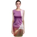 Light Means Net Pink Rainbow Waves Wave Chevron Sleeveless Velvet Midi Dress View1