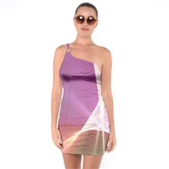 Light Means Net Pink Rainbow Waves Wave Chevron One Soulder Bodycon Dress