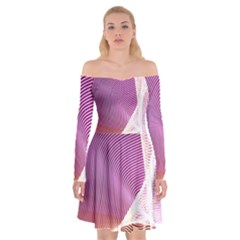 Light Means Net Pink Rainbow Waves Wave Chevron Off Shoulder Skater Dress