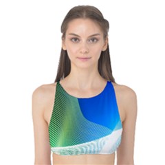 Light Means Net Pink Rainbow Waves Wave Chevron Green Blue Tank Bikini Top by Mariart