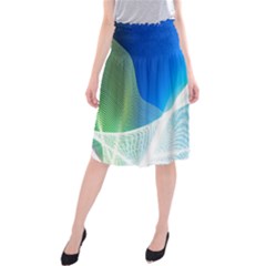 Light Means Net Pink Rainbow Waves Wave Chevron Green Blue Midi Beach Skirt