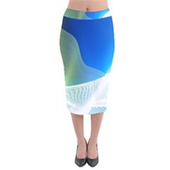 Light Means Net Pink Rainbow Waves Wave Chevron Green Blue Velvet Midi Pencil Skirt