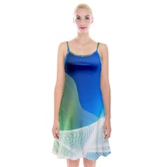 Light Means Net Pink Rainbow Waves Wave Chevron Green Blue Spaghetti Strap Velvet Dress by Mariart