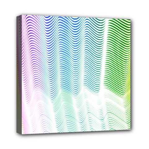 Light Means Net Pink Rainbow Waves Wave Chevron Green Mini Canvas 8  X 8 