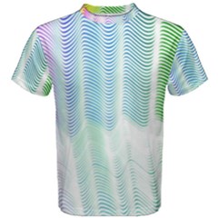 Light Means Net Pink Rainbow Waves Wave Chevron Green Men s Cotton Tee by Mariart