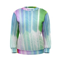 Light Means Net Pink Rainbow Waves Wave Chevron Green Women s Sweatshirt by Mariart