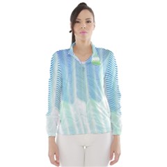 Light Means Net Pink Rainbow Waves Wave Chevron Green Wind Breaker (women) by Mariart