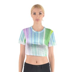 Light Means Net Pink Rainbow Waves Wave Chevron Green Cotton Crop Top by Mariart