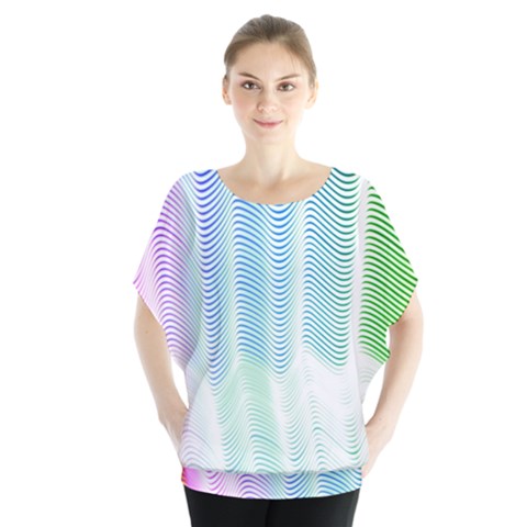 Light Means Net Pink Rainbow Waves Wave Chevron Green Blouse by Mariart