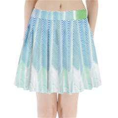 Light Means Net Pink Rainbow Waves Wave Chevron Green Pleated Mini Skirt by Mariart