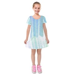 Light Means Net Pink Rainbow Waves Wave Chevron Green Kids  Short Sleeve Velvet Dress by Mariart