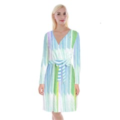 Light Means Net Pink Rainbow Waves Wave Chevron Green Long Sleeve Velvet Front Wrap Dress