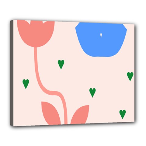 Lip Sexy Flower Tulip Heart Pink Red Blue Green Love Canvas 20  X 16  by Mariart