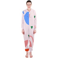 Lip Sexy Flower Tulip Heart Pink Red Blue Green Love Hooded Jumpsuit (ladies)  by Mariart