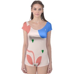 Lip Sexy Flower Tulip Heart Pink Red Blue Green Love Boyleg Leotard  by Mariart