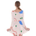 Lip Sexy Flower Tulip Heart Pink Red Blue Green Love Long Sleeve Skater Dress View2