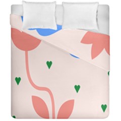 Lip Sexy Flower Tulip Heart Pink Red Blue Green Love Duvet Cover Double Side (california King Size) by Mariart