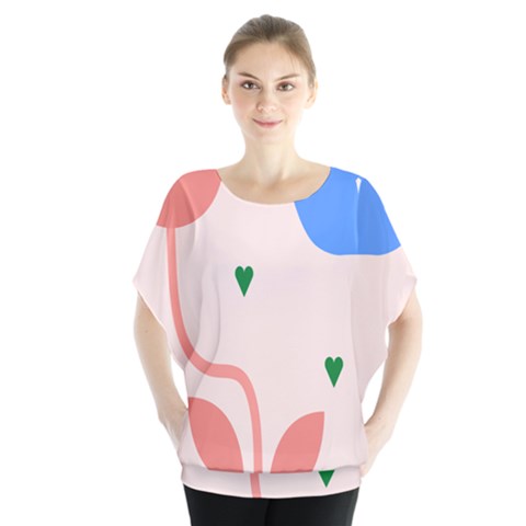 Lip Sexy Flower Tulip Heart Pink Red Blue Green Love Blouse by Mariart