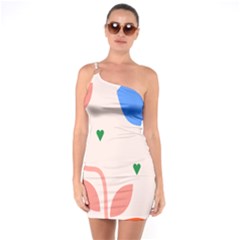 Lip Sexy Flower Tulip Heart Pink Red Blue Green Love One Soulder Bodycon Dress