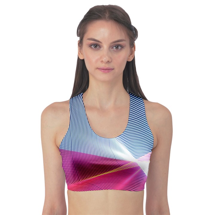 Light Means Net Pink Rainbow Waves Wave Chevron Red Sports Bra