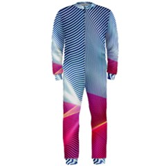 Light Means Net Pink Rainbow Waves Wave Chevron Red Onepiece Jumpsuit (men)  by Mariart