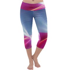 Light Means Net Pink Rainbow Waves Wave Chevron Red Capri Yoga Leggings