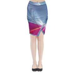 Light Means Net Pink Rainbow Waves Wave Chevron Red Midi Wrap Pencil Skirt by Mariart