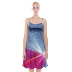 Light Means Net Pink Rainbow Waves Wave Chevron Red Spaghetti Strap Velvet Dress by Mariart