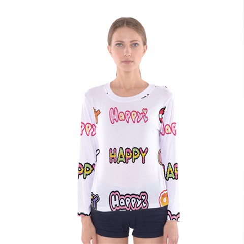 Lucky Happt Good Sign Star Women s Long Sleeve Tee by Mariart